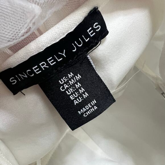 Sincerely Jules Tulle Tube Top Medium White Peplum Strapless Pleated Girly New - Picture 6 of 7